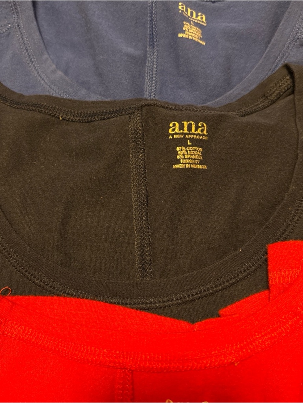 a.n.a Women’s Long Sleeve Crewneck Tops Size L- White, Red, Navy, Blue - Picture 4 of 5